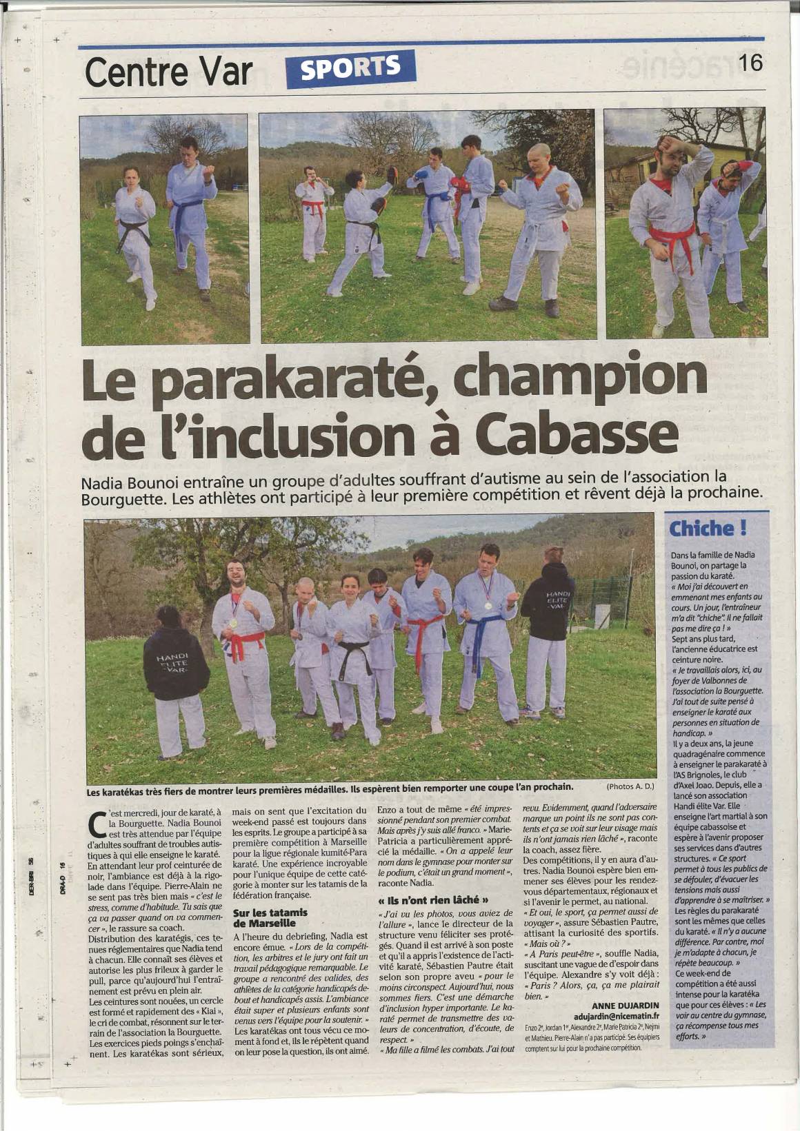 Les sportifs du FH Valbonne à Cabasse